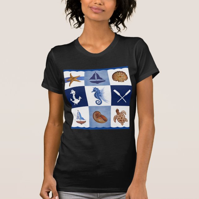 Camiseta Diseños oceánicos náuticos (Anverso)
