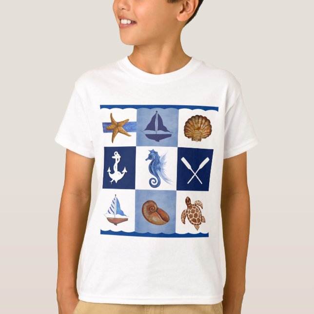 Camiseta Diseños oceánicos náuticos (Anverso)