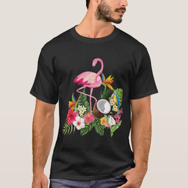 Camiseta Diseños tropicales de flamingo T-Shirt (Anverso)