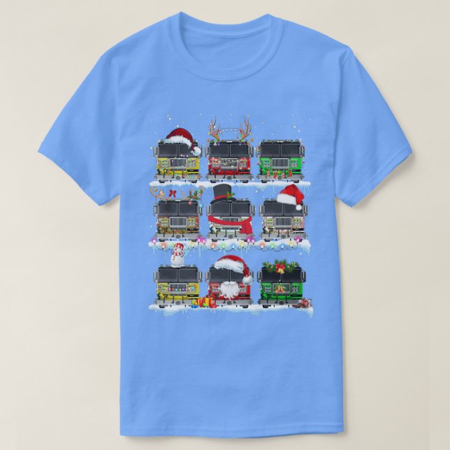 Camiseta Disfraces de camiones de bomberos Santa Navidad Di (Diseño del anverso)