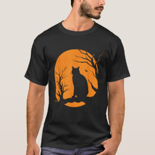 Camiseta Disfraces de gato negro de Halloween vintage espel