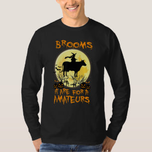 Camiseta Disfraces de Halloween Bruja escobas de vaca Son P