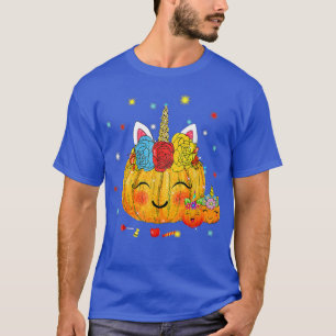 Camiseta Disfraces de Halloween Cute de calabaza de unicorn