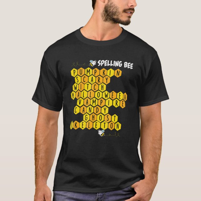 Camiseta Disfraces De Halloween De Ortografía De Bee Pun Pa (Anverso)
