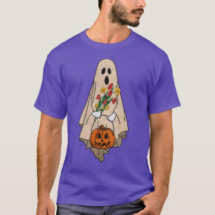 Camiseta Disfraces de Halloween Vintage Floral Ghost Pumpki