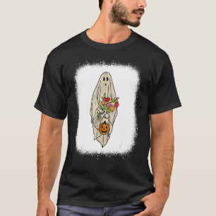 Camiseta Disfraces de Halloween Vintage Floral Ghost Pumpki