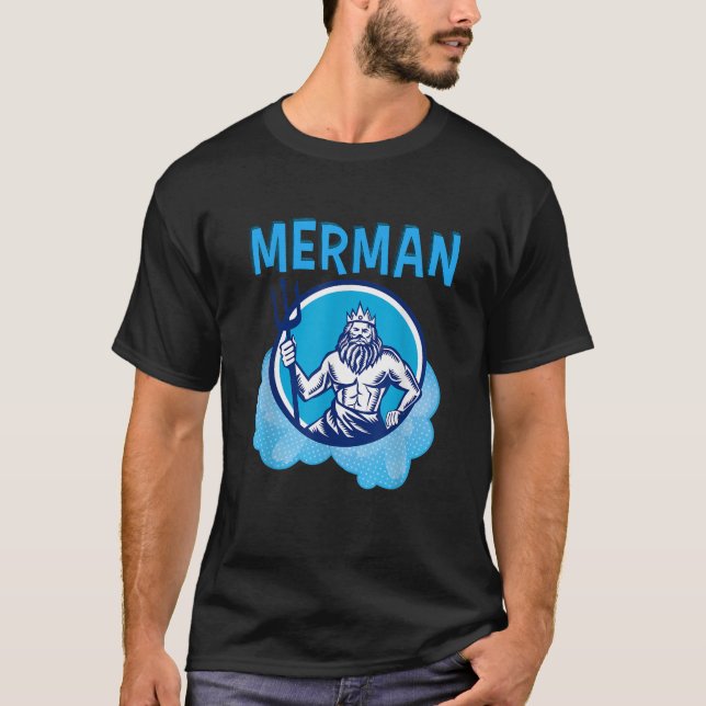 Camiseta Disfraces De Merman Para Hombres Con Merma Trident (Anverso)