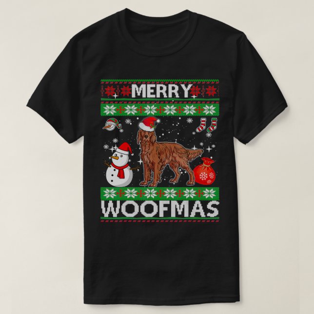 Camiseta Disfraces de Navidades irlandeses Setter Dog Merry (Diseño del anverso)