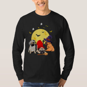 Camiseta Disfraces de Pug de Halloween Momia Bruja Demonio