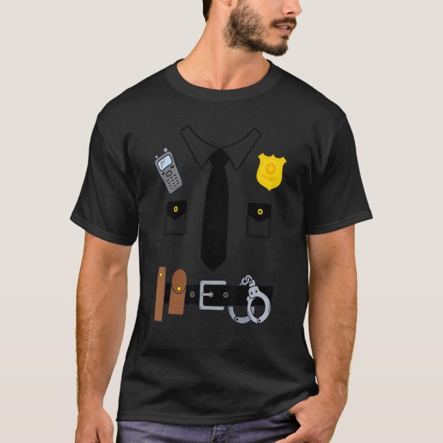 Camiseta Disfraces de uniforme de policía de Halloween Niño (Anverso)