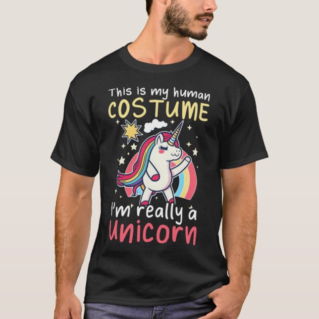 Camiseta Disfraces humanos, soy un unicornio de verdad, dis (Anverso)