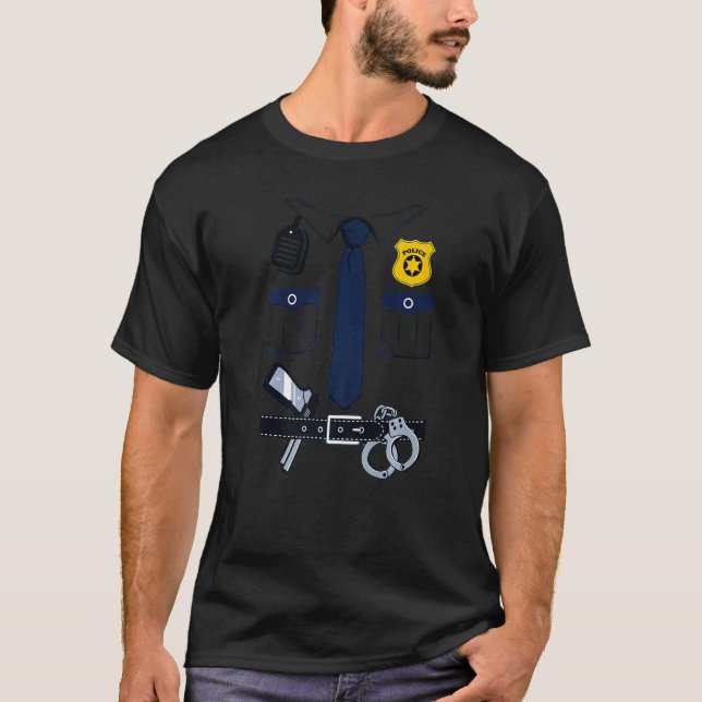 Camiseta Disfraces Policiales Para Niños Y Adultos Policía  (Anverso)