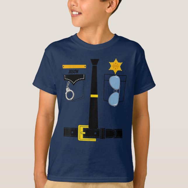 Camiseta  Disfraces uniformes de policía Niños de Halloween (Anverso)