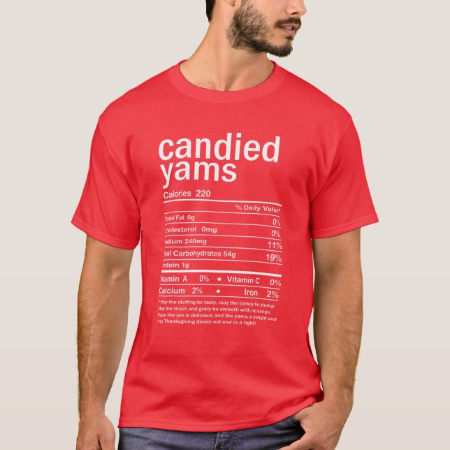 Camiseta Disfraz de Acción de Gracias sobre los Yams Candad (Anverso)