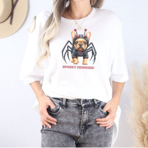 Camiseta Disfraz de araña Frenchie cachorro Halloween