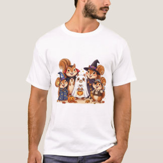 Camiseta Disfraz de ardillas lindas de Halloween Truco o tr