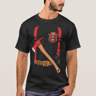Camiseta Disfraz de Bombero Halloween Uniforme de Bombero F
