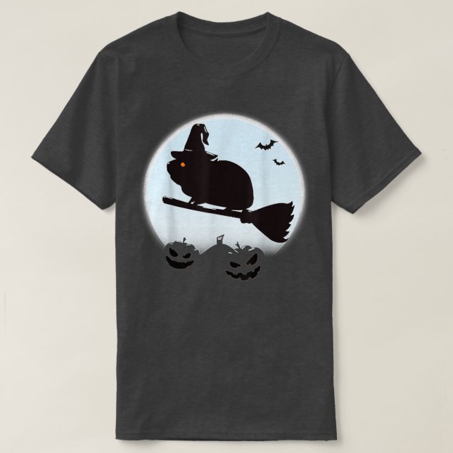 Camiseta Disfraz de bruja de cerdo de Guinea de Halloween p (Diseño del anverso)