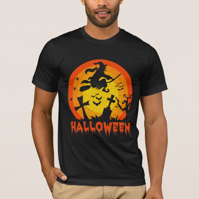 Camiseta Disfraz de bruja de Halloween divertido y asustado (Anverso)