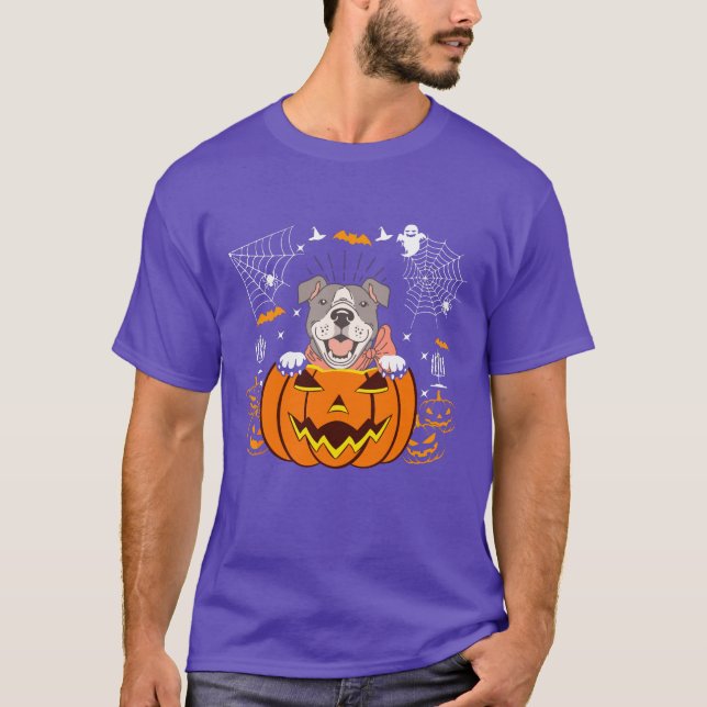 Camiseta Disfraz de calabaza de bulldog Gracioso disfraz de (Anverso)