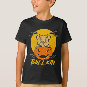 Camiseta Disfraz de calabaza de Halloween Bulldog divertido