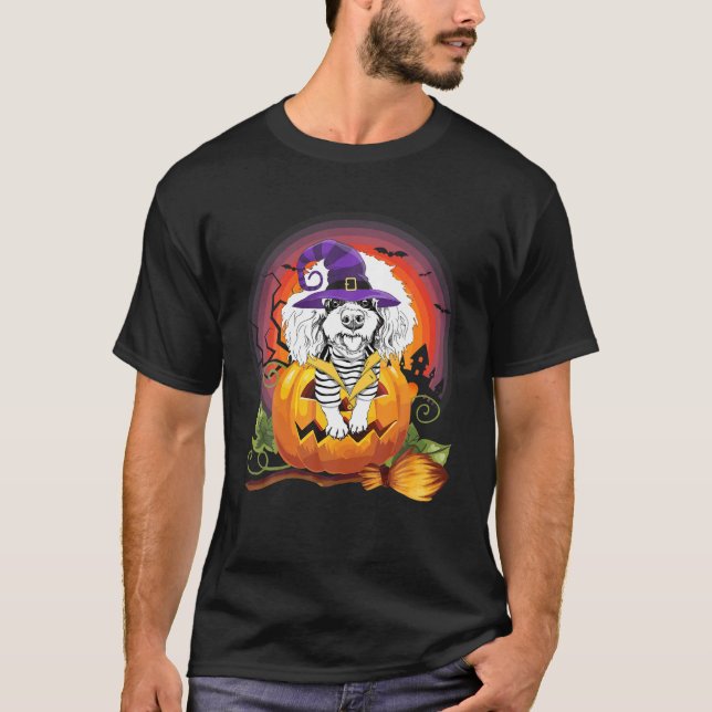 Camiseta Disfraz de calabaza de peluca de Halloween Ropa de (Anverso)