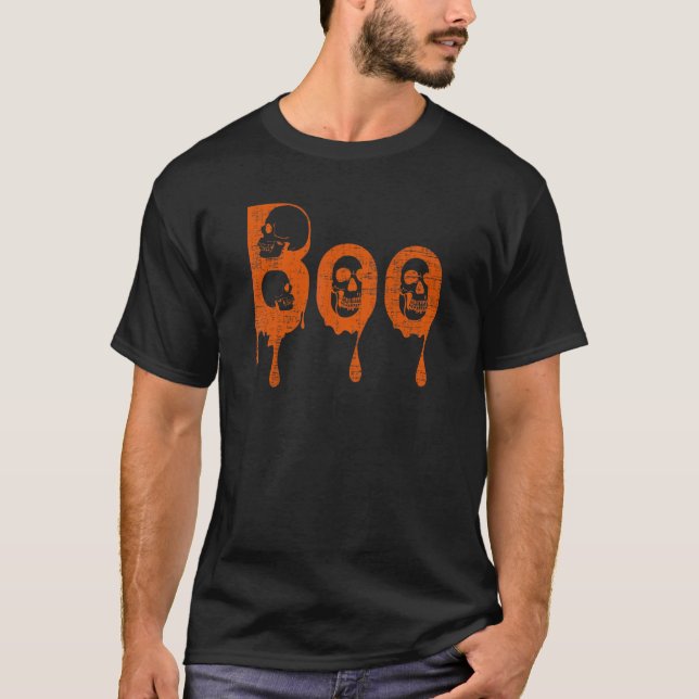Camiseta Disfraz de Calaveras Boo de Halloween (Anverso)