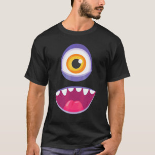 Camiseta Disfraz de Cara de Monstruo Halloween Niños Adulto