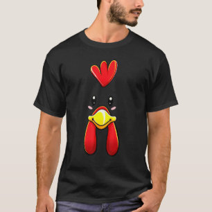 Camiseta Disfraz de cara de pollo Hen Chick Kids Adultos