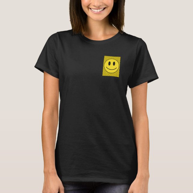Camiseta disfraz de cara sonriente de bolsillo feliz tenden (Anverso)