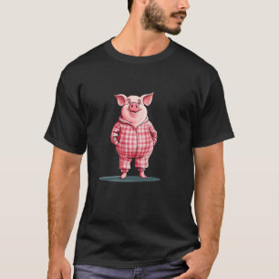 Camiseta Disfraz de Cerdo Sonriente para Cerdo y Ropa de Do