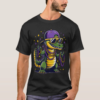 Camiseta Disfraz de cocodrilo caimán de Mardi Gras