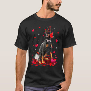 Camiseta Disfráz de corazón de perro Doberman del día de Sa