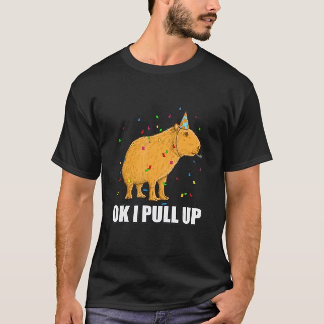Camiseta Disfraz de cumpleaños Capybara Ok Me Tira Meme (Anverso)