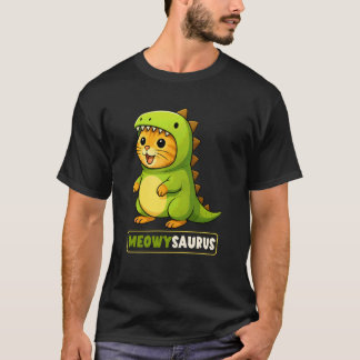 Camiseta Disfraz de dinosaurio Cat Meowysaurus Trex para ma
