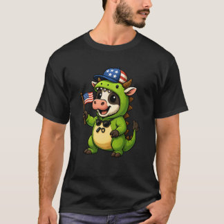 Camiseta Disfraz de dinosaurio vaca Trex amante de los anim