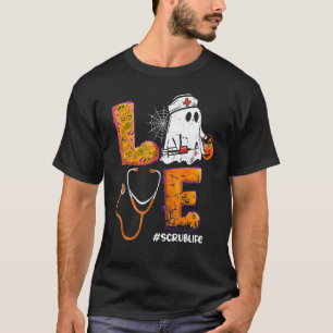 Camiseta Disfraz de Enfermera de Amor Scrub Life Boo Halloe