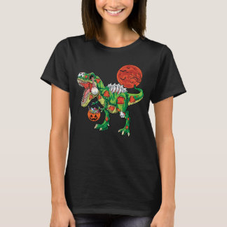 Camiseta Disfraz de esqueleto de dinosaurio rex zombie para