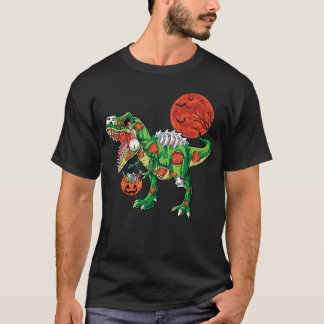 Camiseta Disfraz de esqueleto de dinosaurio rex zombie para