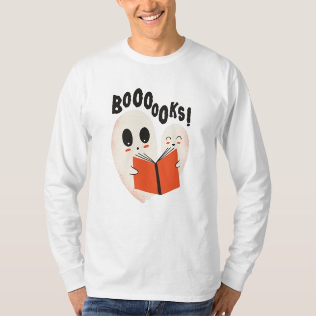 Camiseta Disfraz de fantasma de gusano de libro divertido p (Anverso)