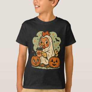 Camiseta Disfraz de fantasma de pollo de Halloween Retro Te