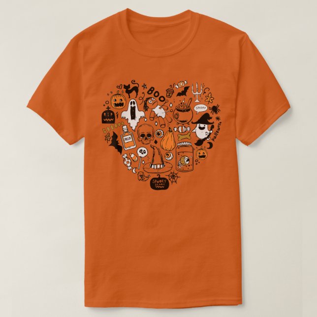 Camiseta Disfraz de forma cardíaca de la fiesta de Hallowee (Diseño del anverso)