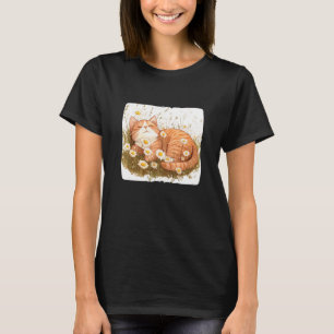 Camiseta Disfraz de gato con flores y margaritas lindas