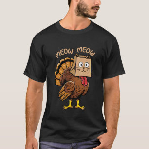 Camiseta Disfráz de gato de Acción de Gracias pavo divertid