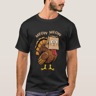 Camiseta Disfraz de gato de Acción de Gracias pavo divertid