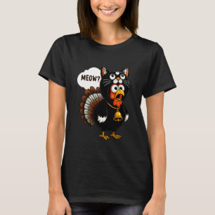 Camiseta Disfráz de gato de Acción de Gracias pavo divertid