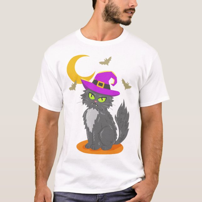 Camiseta Disfráz de gato de Halloween (Anverso)