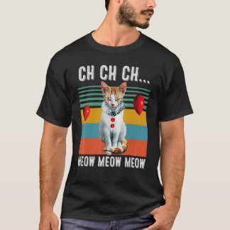 Camiseta Disfraz de Gato de Halloween Ch Ch Ch Meow Meow Me