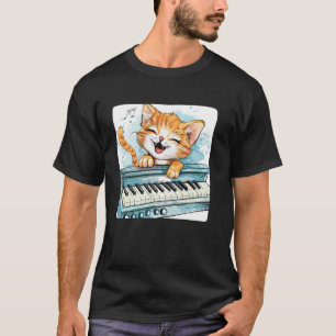 Camiseta Disfraz de gato de piano divertido y feliz para ga