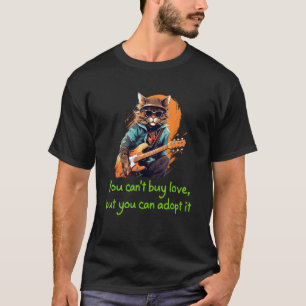 Camiseta Disfraz de gato divertido con guitarra para gaterí